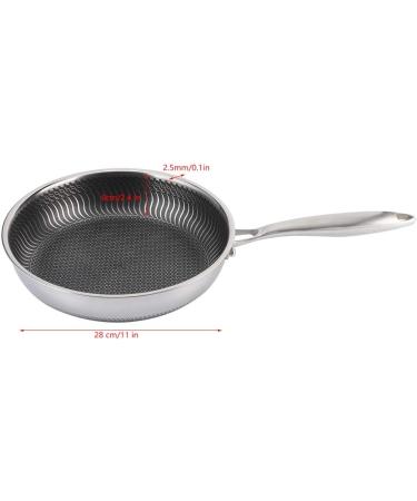 Qzwgz Cookg 51 31 8 Household 304 Stainless Steel Cooking Frying Pan Non-Stick Pot Kitchen Utensils 28cm - Buy Online on SooperMarket.com