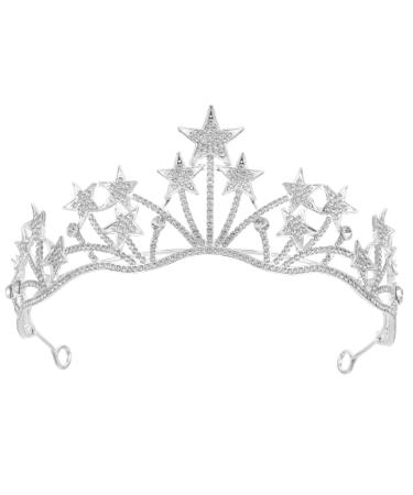 Frcolor Crystal Rhinestone Tiara Crown Star Bridal Wedding Princess Pageant Queen Crown Headband