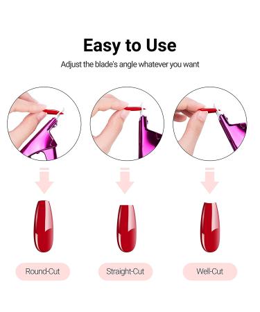 Melodysusie 4-in-1 Acrylic Nail Clippers Set - Stainless Steel Nail Tip Cutter, Cuticle Trimmer & More | Rainbow Purple Nail Art Kit - Buy Online on SooperMarket.com