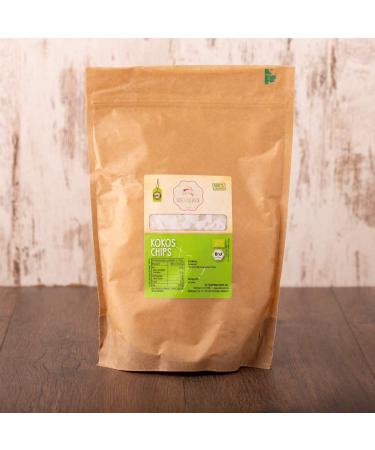 s ssundclever.de |Organic Kokoschips |1.0 kg (2 x 500 g) |Coconut flakes |Unrozed |Plastic-free and ecological-sustainable packed 500 g (2-pack)