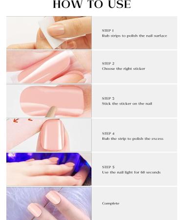 Ebanku 20pcs UV Gel Nail Film - Nude Pink Self-Adhesive Nail Stickers & Foil with Nail File for Women & Girls - Perfect for Nail Decoration - Buy Online on SooperMarket.com