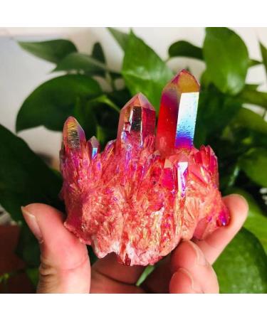 100g-200g Small Size Natural Red Aura Quartz Crystal Stone Geode Cluster 1pc Suitable for Home HOMEZHOU (Color : 1pc 145g-180g) - Buy Online on SooperMarket.com