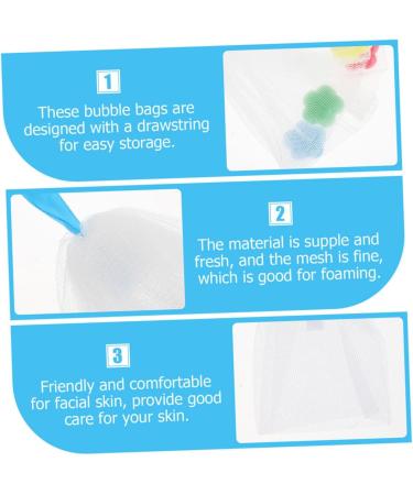 Baluue 12 Pcs Foaming Net Soap Pouch Facial Exfoliating Meshes Bag Face Foam Nets Bag Soap Net or 21x14x0.2cmx3pcs Assorted Colorx3pcs - Buy Online on SooperMarket.com