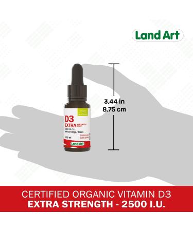 Certified Organic Vitamin D3 (490 Drops/Servings) - Extra Strength - 2500 IU Per Drop - Immune System Support - GMO Free - Gluten Free - Made in Canada - 13.5ml (Pack of 2) 13.5 ml (Pack of 2) - Buy Online on SooperMarket.com