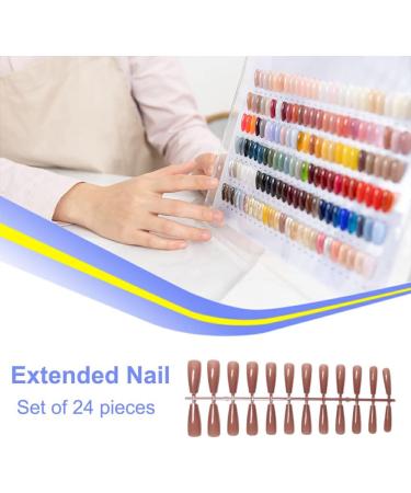 kawehiop 24 Pieces Extra Long Press on Nails Artificial DIY Solid French Graceful Colour-fast Nail for Manicure Salons Art - Buy Online on SooperMarket.com
