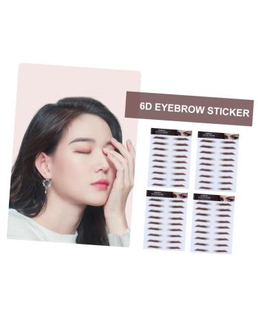 PLAFOPE 4pcs Eyebrow Stickers Eyebrow Transfer Sticker Black Stickers Eyebrow Stencils 4d Shaper Transport 21x15cm Brown