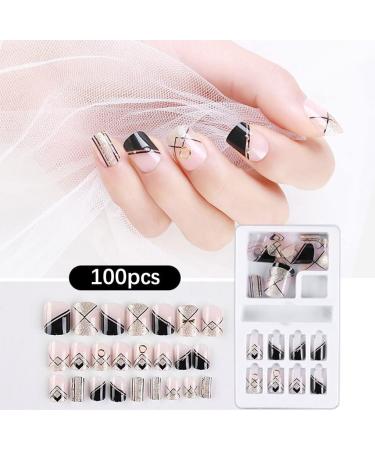 Dajidafu 1 Set No Glue Nails Medium Length Files Square Style Matte Stick Full Cover Art Decals Beauty Tool DIY Decorations Five - Buy Online on SooperMarket.com