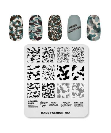 Alexnailart Nail Art Stamping Plates Image Template Camouflage Pattern Cow Texture Graphics Alphabet Pattern Design Stamper Nail Art DIY Print Manicure Nail Art Stencil Tools FA061