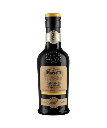 Mazzetti Aged Balsamic Vinegar of Modena Gold Label. Smooth sweet and balanced. Aged in oak barrels for 3 years. Perfect for dipping or drizzling. Made in Italy Gold Label 250 ml (Pack of 1)
