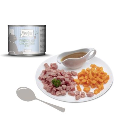 Mjamjam Premium Wet Cat Food - Grain-Free Blanched Calf & Carrot Sauce 6-Pack (6 x 185g) - Extra Meat For Healthy Feline Nutrition - Buy Online on SooperMarket.com