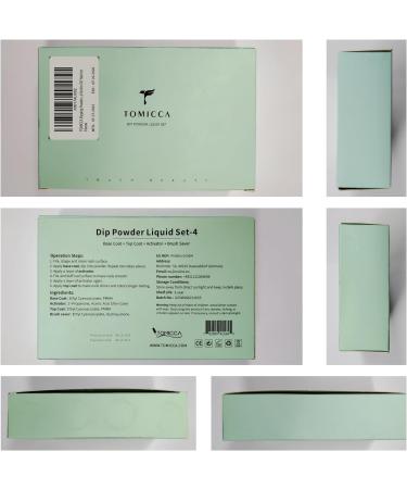 TOMICCA Dipping Powder Liquid Set - Base, Top Coat, Activator, Brush Saver - 4x15ml Essential Dip Liquid Set for DIY Nail Art - Buy Online on SooperMarket.com