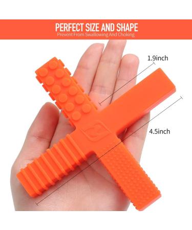 Sensory Chew Stick Toys for Kids with Autism ADHD - 2 Pack Medium Hardness Teething Tubes with 4 Textures - Purple/Orange - Buy Online on SooperMarket.com