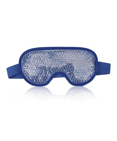NEWGO Cooling Eye Mask for Puffy Eyes Reusable Hot Cold Therapy Gel Cold Eye Mask for Migraine Headache Dark Circles Dry Eyes Swollen Eyes Sinus Pain Dark Blue