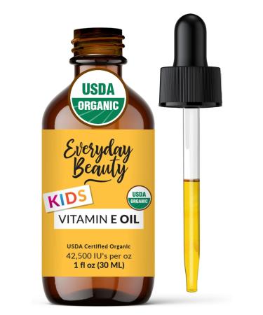 Organic Vitamin E Oil - Nourishing Baby Massage Oil for Moisturizing Dry Skin - Fragrance Free & All Natural Plant Based Lightweight Unscented Gentle Blend - 1 fl oz Glass Bottle With Glass Dropper Unscented 1 Fl Oz (Pack of 1)