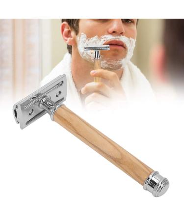Men's Shaver Double-Sided Blade Head Shaver Portable Razor Face and Body Care Tool(Silver)