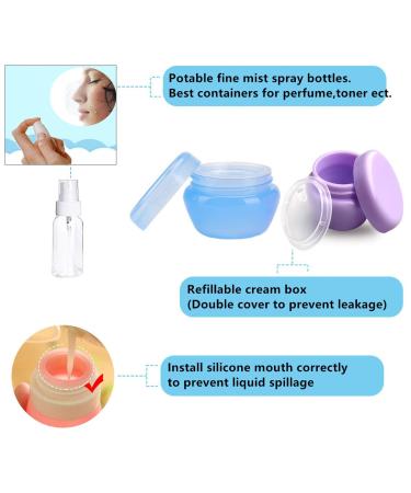 10-Pack Travel Bottles Set - 3oz Leakproof Silicone Containers | TSA Approved Toiletry Bottles for Shampoo, Lotion, Soap - Multicolor - Buy Online on SooperMarket.com