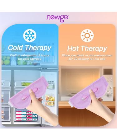 NEWGO Cold Eye Mask - Reusable Hot Cold Therapy Cooling Eye Mask for Puffy Eyes, Migraine, Dark Circles, Dry Eyes, Swollen Eyes, Sinus Pain - Light Purple - Buy Online on SooperMarket.com