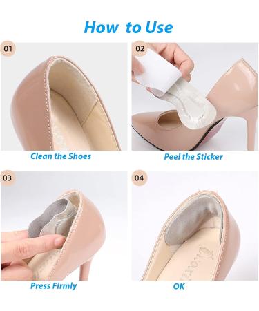 Wotermly 2 Pairs Cow Leather Heel Grips - Grey Heel Pads for Loose Women's Shoes - Buy Online on SooperMarket.com