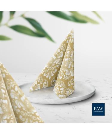 PAW 3-Layer Napkins (33x33 cm) - 20 Colorful Paper Napkins for Weddings Communions and Special Celebrations | Beautiful Moments with Gold Ornamentation - Buy Online on SooperMarket.com