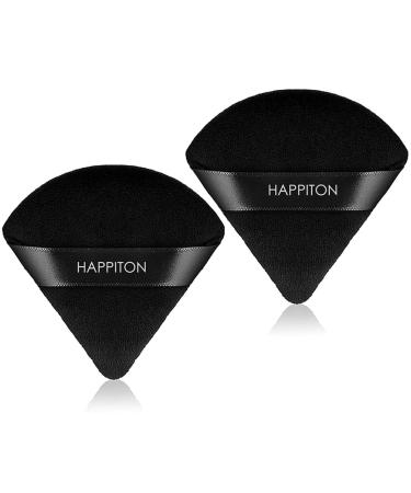 Powder Puff HAPPITON Powder Puff Face Soft Triangle Makeup Puff for Loose Powder Mineral Powder Body Powder Velour Cosmetic Foundation Blender Sponge Beauty Makeup Tools (2 Pieces)
