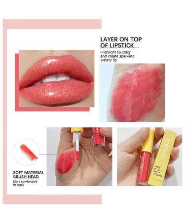 VERONNI 6 Colors Lip Tinted Stain Gloss Set - Hydrating Plumping Liquid Lipstick & Moisturizing Clear Lip Oil for Dry Lips - Buy Online on SooperMarket.com