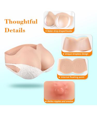 Icever Silicone Breast Shapes 2.0 - Realistic H Cup Prostheses for Mastectomy & Crossdressers | Light Ivory White Size XL - Buy Online on SooperMarket.com