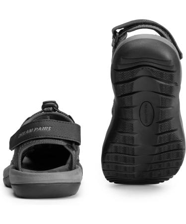 DREAM PAIRS Men's Summer Sandals - Non-Slip Breathable Hiking & Beach Footwear 41 EU Black/Dark Grey - Buy Online on SooperMarket.com