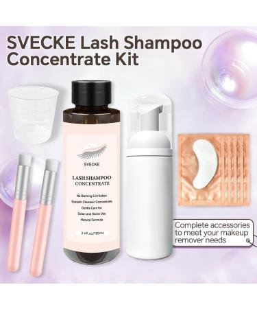 Premium Lash Shampoo Concentrate 100ml | Oil-Free Eyelash Extension Cleanser Kit | Ultimate Lash Cleaning Brush & Bottle - Buy Online on SooperMarket.com