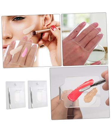 NOLITOY Acrylic Makeup Palette Set - 2pcs Handheld Mixing Trays for Blush Eyeshadow & Salon Use - Durable Stainless Steel Spatula Included - Buy Online on SooperMarket.com