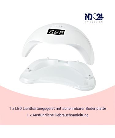 ND24 Naildesign Premium Geln gel Starter Set - Gel Kit with Adhesive Assembly French Sealing Gel LED Lamp Accessories - Made in Germany for Beginners - Buy Online on SooperMarket.com