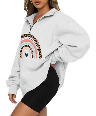 Women's Casual Autism Awareness 1/4 Zip Sweatshirt - White, Large - Buy Online on SooperMarket.com