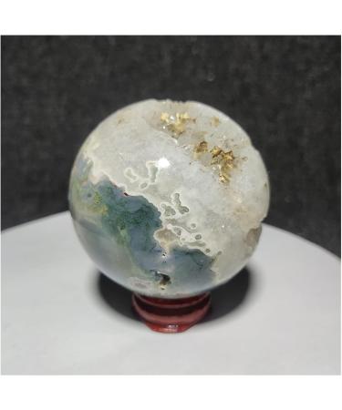 Natural Crystal Rough Natural Sphere Natural Crystal Cave Moss Aquatic Agate Ball Quartz Polished Gem Feng Shui Reiki Home Decoration 1pc 500-520g - Buy Online on SooperMarket.com