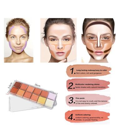VERONNI 12 Color Cream Concealer Palette for Face Contouring and Full Coverage - Professional Makeup Essential - Buy Online on SooperMarket.com