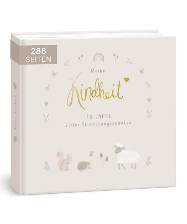 mintkind "My childhood" memory album forest design your first 10 years photo album children gifts for birth baby book to enter |Diary album souvenir book without stickerset forest