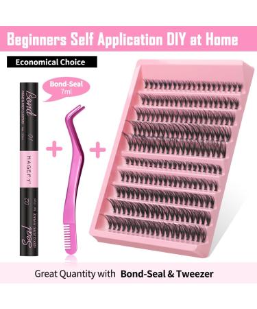 DIY Lash Extension Kit - 200pcs Individual Cluster Lashes (30D & 40D 8-16mm) | D Curl Eyelash Extensions with Bond Seal & Applicator Tool - Perfect for Home Use - Buy Online on SooperMarket.com