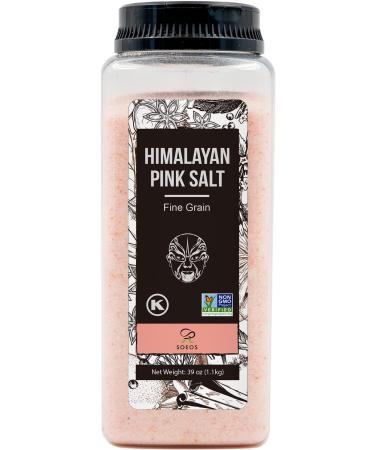 Soeos Himalayan Salt Fine Grain, 2.4lb (38.8oz), Himalayan Pink Salt, Himalayan Salt, Natural Pink Salt, Pink Salt Ready to Use, Bulk Sea Salt, Fine Pink Salt, Himalayan Salt, Pink Salt for Cooking. 2.43 Pound (Pack of 1)