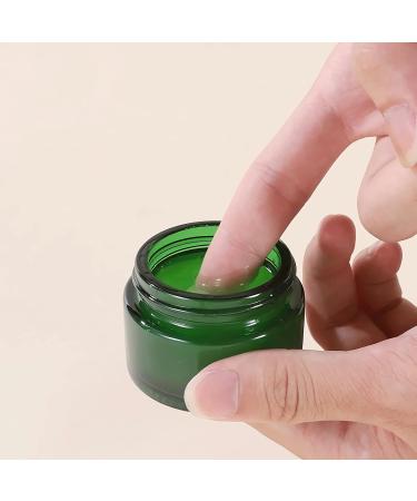 Zeoabsy 6-Piece 50ml Green Glass Cream Box Set with Silver Screw Lid & Spatulas Perfect for Gels Creams & Ointments | International Shipping - Buy Online on SooperMarket.com