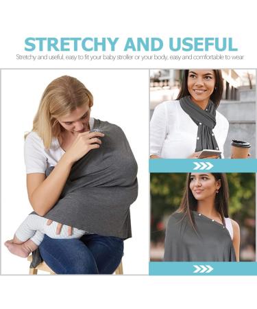 Dark Grey Nursing Cover & Poncho | Soft Cotton & Polyester Nursing Apron & Blanket for Babies | 70x85cm Ideal for Breastfeeding - Buy Online on SooperMarket.com
