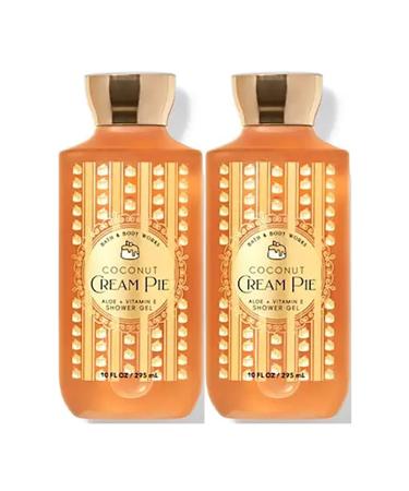 Bath and Body Works Coconut Cream Pie Shower Gel Gift Sets 10 Oz 2 Pack (Coconut Cream Pie)
