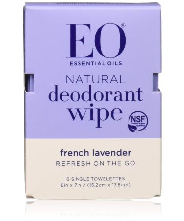 EO Deodorant Lavender Wipes, 6 Count