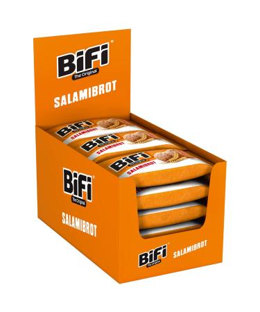 BIFI original Salamibrot - 16 pack (16 x 55g) - Salami meets spicy sourdough bread - for on the go in the office or during sports - with pepper coriander and garlic salamib bread 55 g (16 pack)