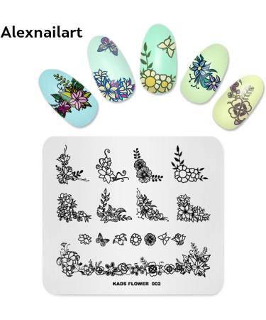 Nail Stamping Plate Set of 5 - Flower & Parrot Nail Art Templates | Perfect for Creative Designs! - Buy Online on SooperMarket.com