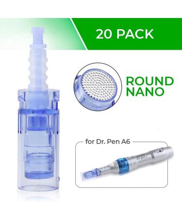 Dr. Pen Ultima A6 Replacement Cartridges - 20 Pack Round Nano - Bayonet Slot Disposable Parts - Buy Online on SooperMarket.com
