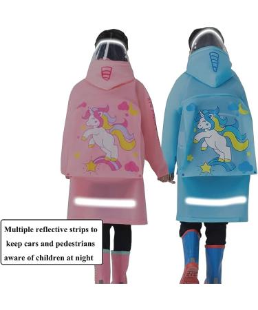 QTECLOR Kids Raincoat Jacket | Age 6-13 Years | Cartoon Poncho with School Bag Cover | Outdoor Camp Cycle - Buy Online on SooperMarket.com