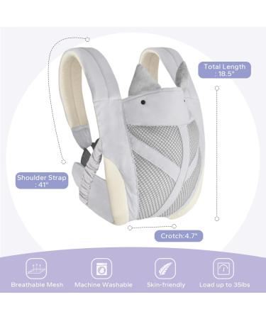 FUNUPUP 4-in-1 Baby Carrier | Portable Newborn to Toddler Sling | Breathable Mesh | Up to 35lbs | Grey - Buy Online on SooperMarket.com