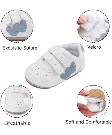 Cheerful Mario Baby First Walking Shoes - Soft PU Leather, Anti Slip Sole | 6-12 Months | W Blue - Buy Online on SooperMarket.com