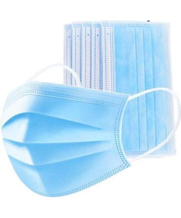 DCIC 50pcs Earloops Disposable Face Masks - 3-Ply - Three Layers Polypropylene Blue - Sealed Pack of 50 pcs - UK Stock