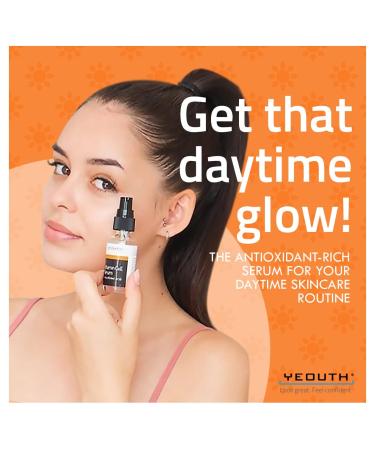YEOUTH Vitamin C Serum with Hyaluronic Acid & Vitamin E - Brightening & Hydrating Face Serum for Dark Spots (2oz) - Buy Online on SooperMarket.com