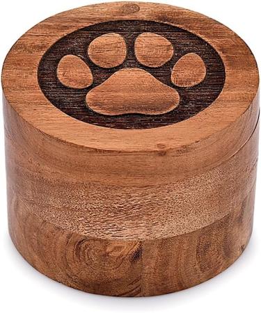 EDHAS Acacia Wood Decorative Urns Funeral Cremation Urn for Ashes for Dogs Pet Urns for Cats (8.89cm x 8.89cm x 6.35cm) - Buy Online on SooperMarket.com