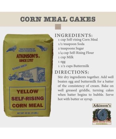 Atkinson's Yellow Self-rising Corn Meal 2 lbs. - Premium Quality Corn Meal for Baking and Cooking - Buy Online on SooperMarket.com